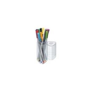 STAEDTLER Fineliner triplus, 12er Dreikantbox Strichstärke: 0,3 mm, dreieckig, DRY SAFE, Schaft silber - (334 PR 12D)