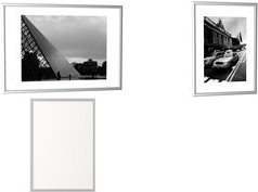 PAPERFLOW Alu-Bilderrahmen (B)300 x (H)400 mm, silber Rahmen aus Aluminium, Rückseite aus Hartfaserplatten, - 1 Stück (6CCF30X40.35)