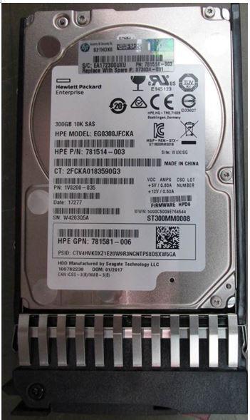 HPE SPS-DRV HDD 300GB 12G 10K SFF SAS ST DS (873034-001)