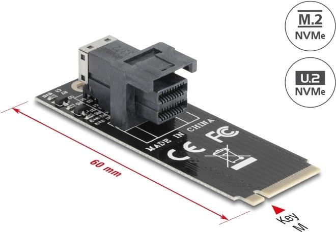 Delock Adapter M.2 Key M zu SFF-8643 NVMe 2260 (61070)