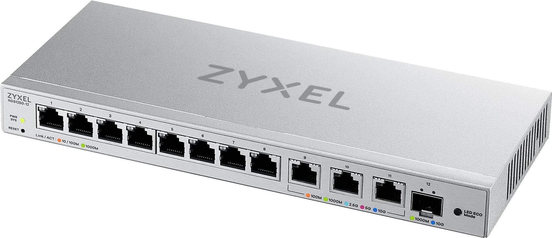 Zyxel XGS1250-12 12-Port 10 Gigabit Ethernet Managed Switch Silber