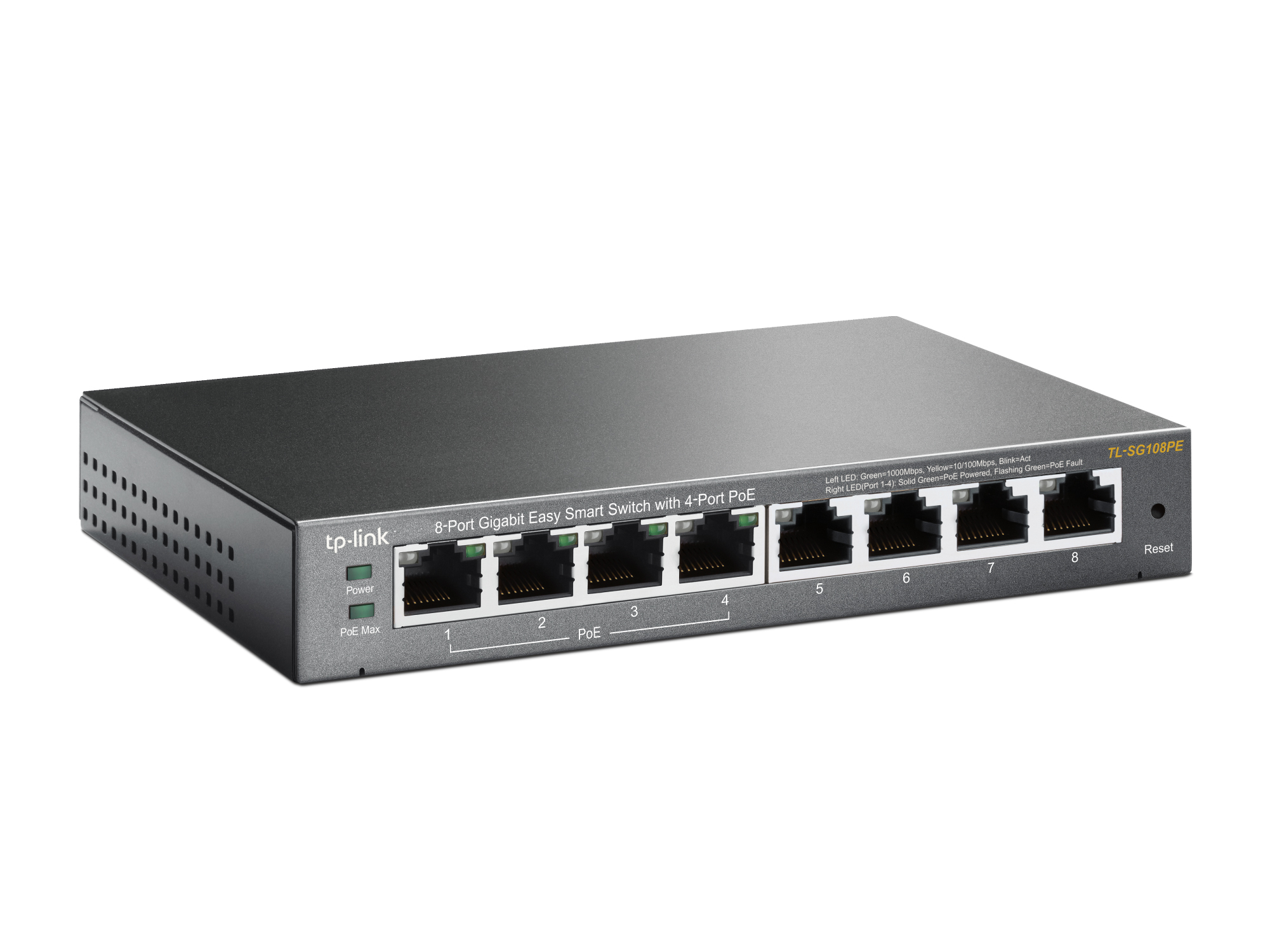 TP-Link Easy Smart TL-SG108PE 8-Port Gigabit PoE+ Switch Schwarz