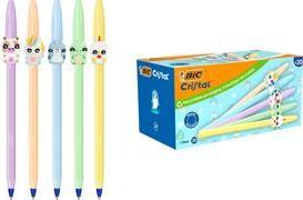 BIC Kugelschreiber Cristal Pastel Figurines, 20er Kartonbox Strichstärke: 0,32 mm, sechseckig, Schaft und Kappen in - 1 Stück (303755)