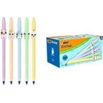 BIC Kugelschreiber Cristal Pastel Figurines, 20er Kartonbox Strichstärke: 0,32 mm, sechseckig, Schaft und Kappen in - 1 Stück (303755)