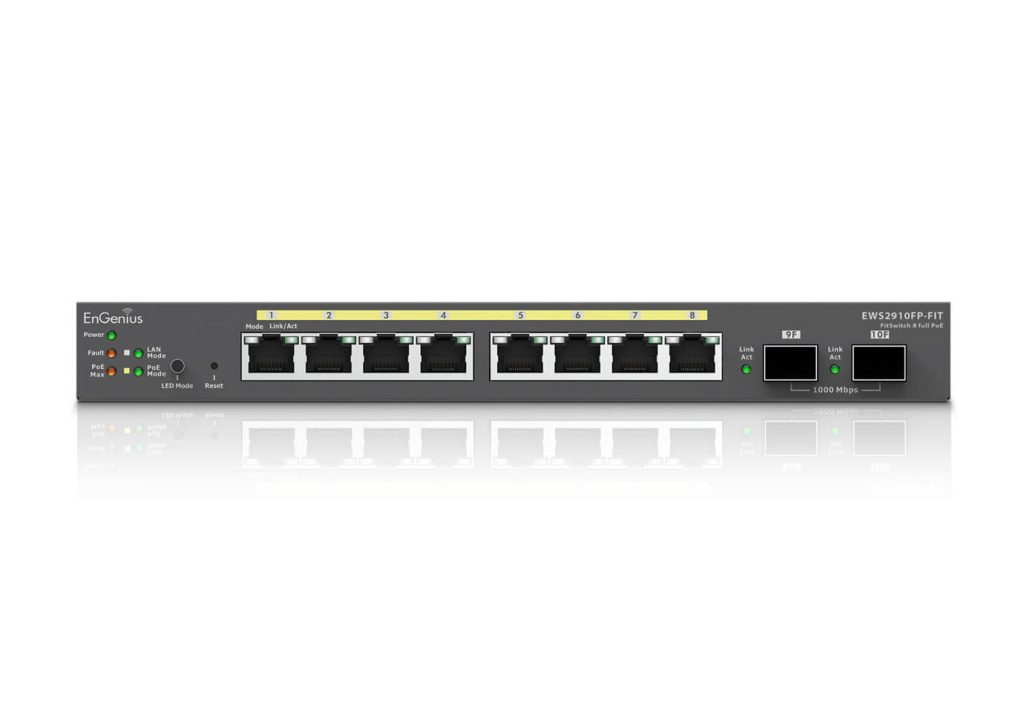 EnGenius EWS2910FP-FIT Managed L2/L3 Switch 8-Port Gigabit Ethernet PoE+ 110W Grau