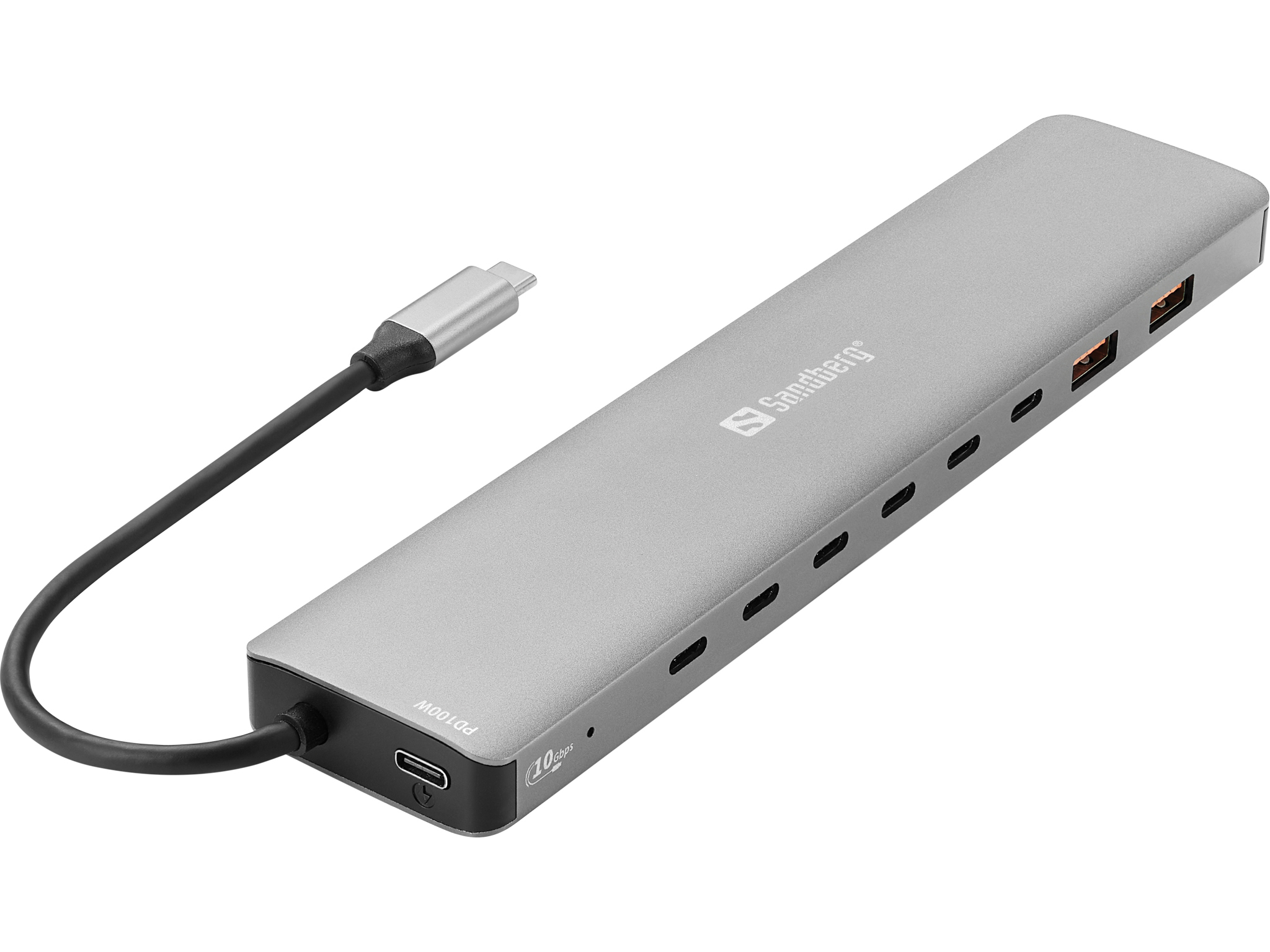 Sandberg USB-C Hub 100W 8x USB-C 3.2 Gen 2 + 2x USB-A 3.2 Gen 2 Grau