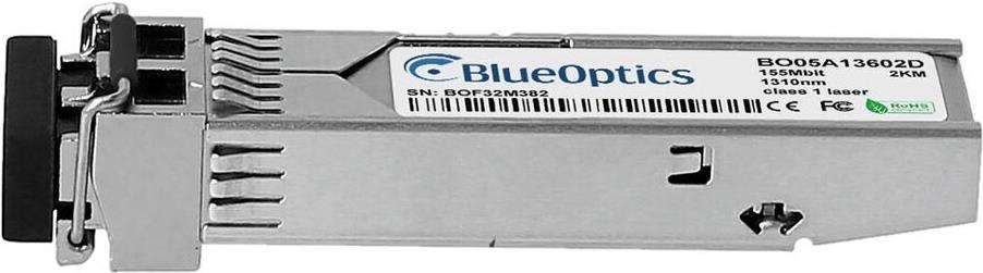 BlueOptics 10067. SFP Transceiver-Typ: Faseroptik, Maximale Datenübertragungsrate: 155 Mbit/s, Schnittstelle: SFP. Produktfarbe: Silber. Gewicht: 20 g. Anzahl enthaltener Produkte: 1 Stück(e), Paketgewicht: 30 g (10067-BO)