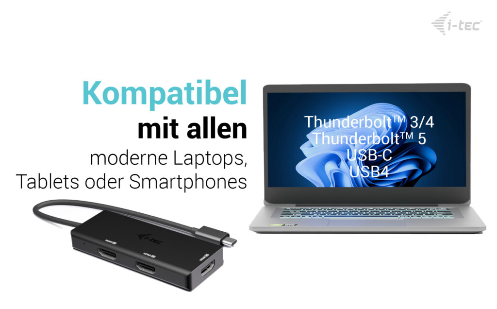 i-tec USB-C Triple Display Docking Station mit 3 x HDMI und 100 W Power Delivery Schwarz