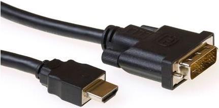 ACT Conversion cable HDMI A male to DVI-D male 5,00 m. Length: 5 m Hdmi a - dvi d sl m/m 5.00m (AK3742)