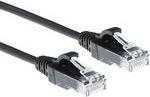 ACT Black 2 meter LSZH U/UTP CAT6 datacenter slimline patch cable with RJ45 connectors CAT6 U/UTP SLIMLINE BK 2.00M (DC9902)