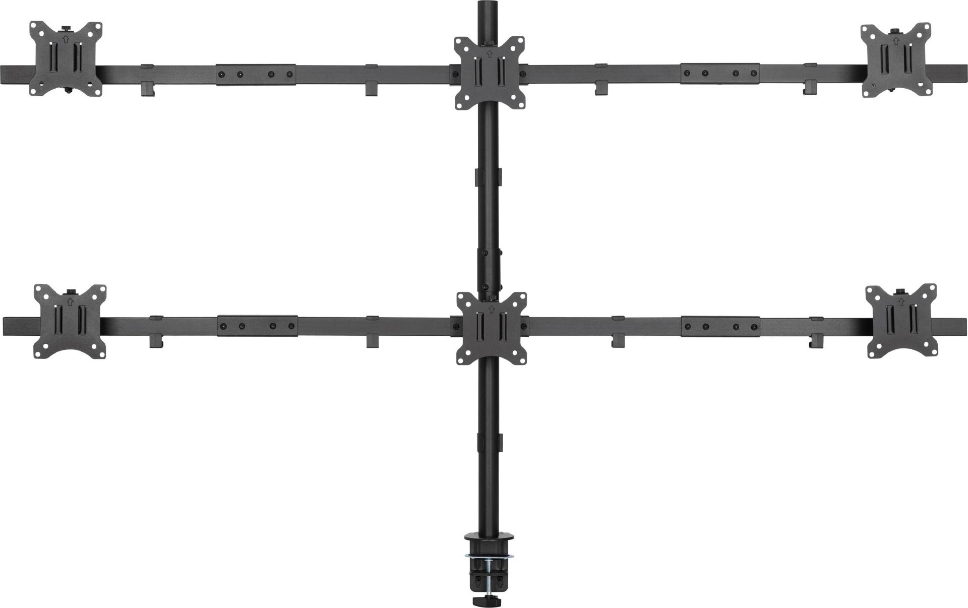 InLine Tischhalterung 23108I für 6 LCD-/LED-Displays bis 32" max. 7kg Schwarz