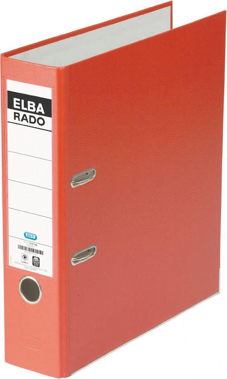 ELBA Ordner rado brillant, Rückenbreite: 50 mm, rot DIN A4, Einband außen / innen aus Acrylaten veredeltem (10414 RO)
