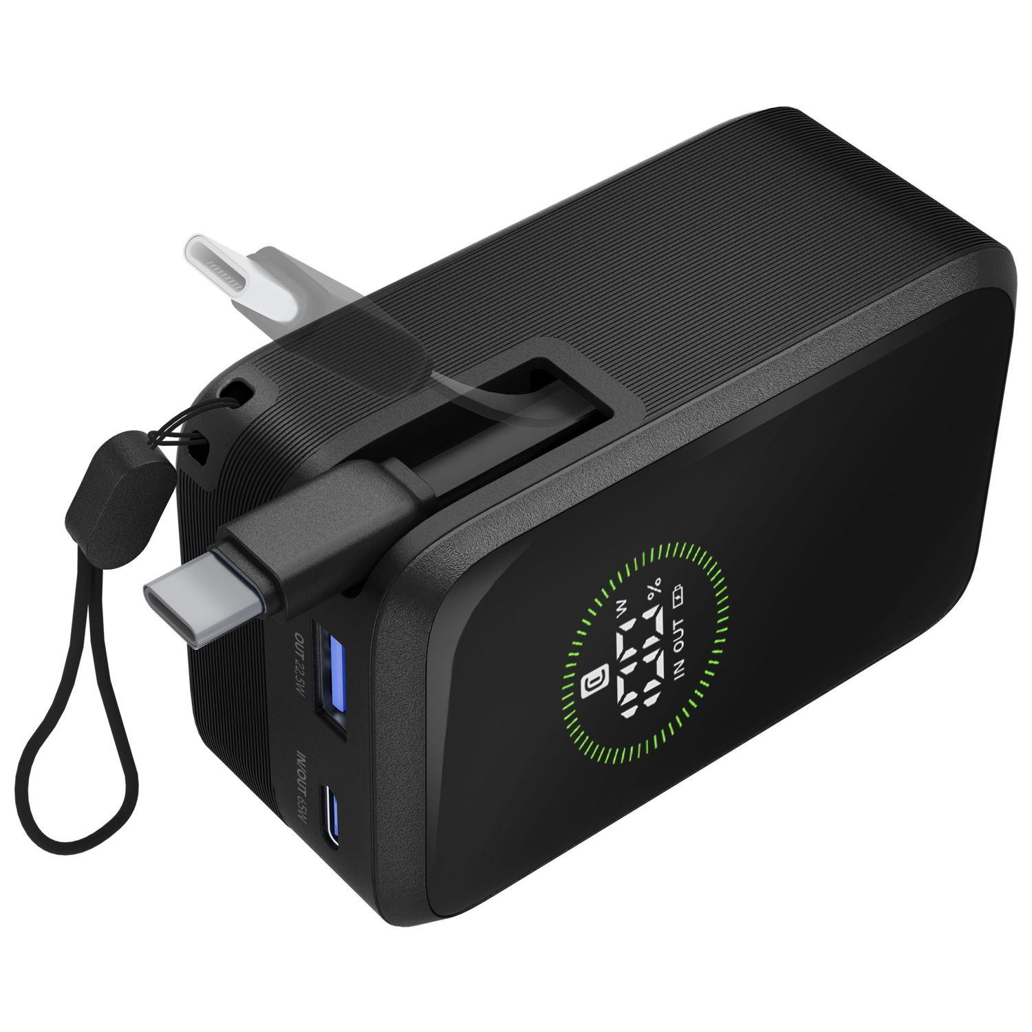 Cellularline ROLLER 20000 Powerbank 20000 mAh 65 W USB-A USB-C Schwarz