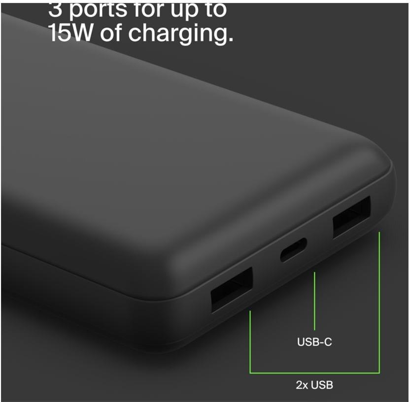 Belkin BoostCharge BPB012btBK 20000 mAh 15 W Powerbank Schwarz