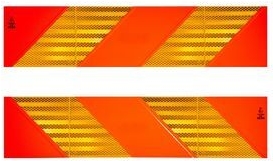 IWH 97609 Heckwarntafel Halbmarkierungen refl. Zugm. 565x130mm ECE 70.01 2 St (97609)