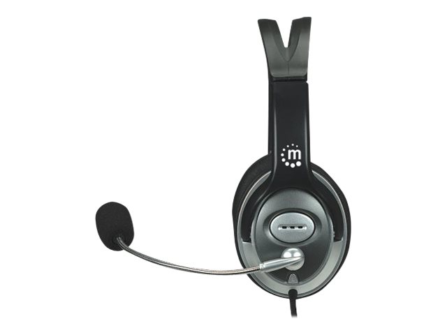 Manhattan Classic Stereo On-Ear Headset 3,5 mm Stecker Schwarz, Silber