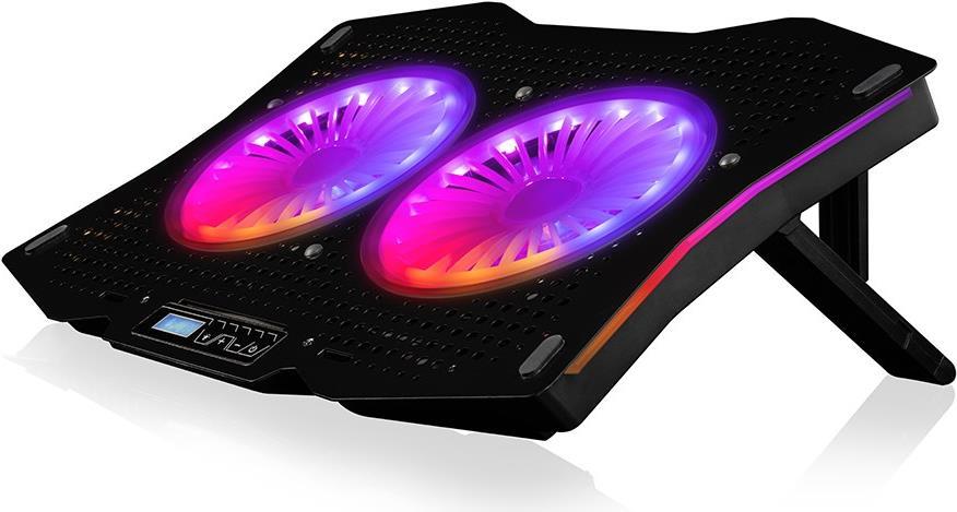 Modecom MC-CF18 RGB Llaptop-Kühlpad 45,7 cm (18") 1200 RPM Schwarz (PL-MC-CF-18-RGB)