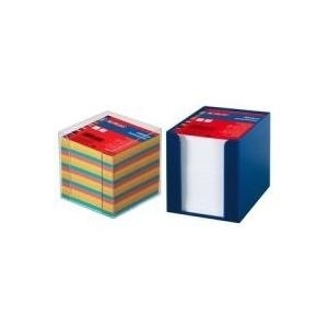 herlitz Zettelbox, Kunststoff, 90 x 90 mm, glasklar Inhalt: 650 Blatt farbig sortiertes Papier (160253)