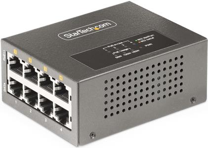 StarTech.com 4-Port Multi-Gigabit PoE++ Injector, 5/2.5G Ethernet (NBASE-T), PoE/PoE+/PoE++ (802.3af/802.3at/802.3bt), 160Watts Power Budget, Wall/DIN Rail Mountable (AS445C-POE-INJECTOR)
