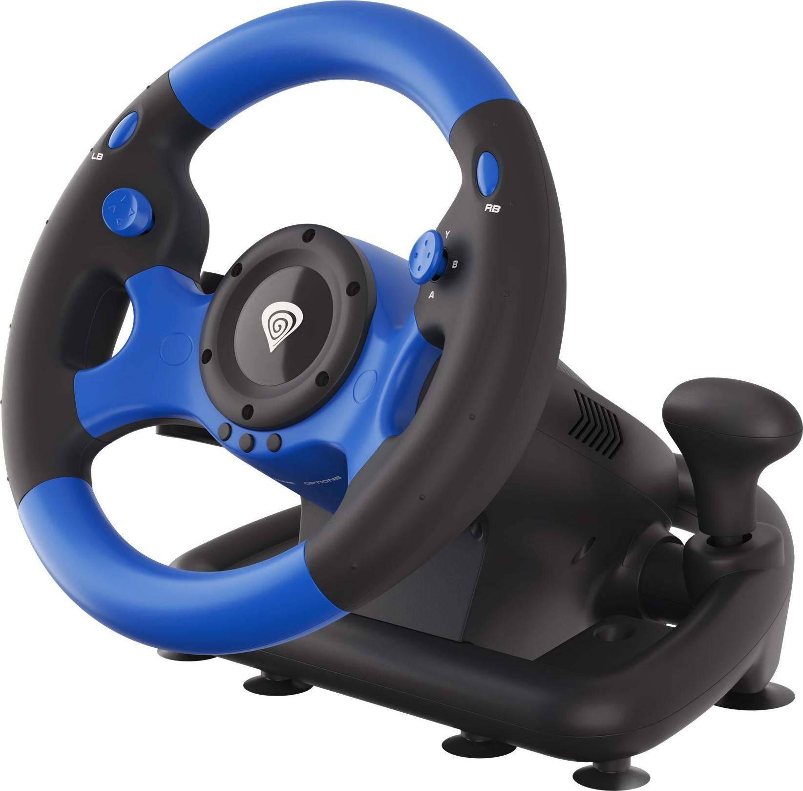 Natec Genesis Seaborg 350 Lenkrad- und Pedale-Set Schwarz, Blau