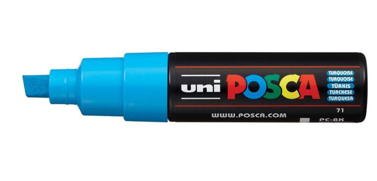 Uni-Ball POSCA PC-8K Künstlermarker Meißelspitze 8 mm Türkis