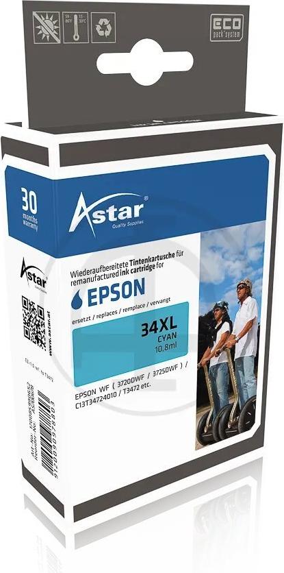 AS700678 ASTAR EPSON WF3720DWF TINTE CY T3472 / 34XL 10,8ml 950Seiten cyan HC (AS700678)