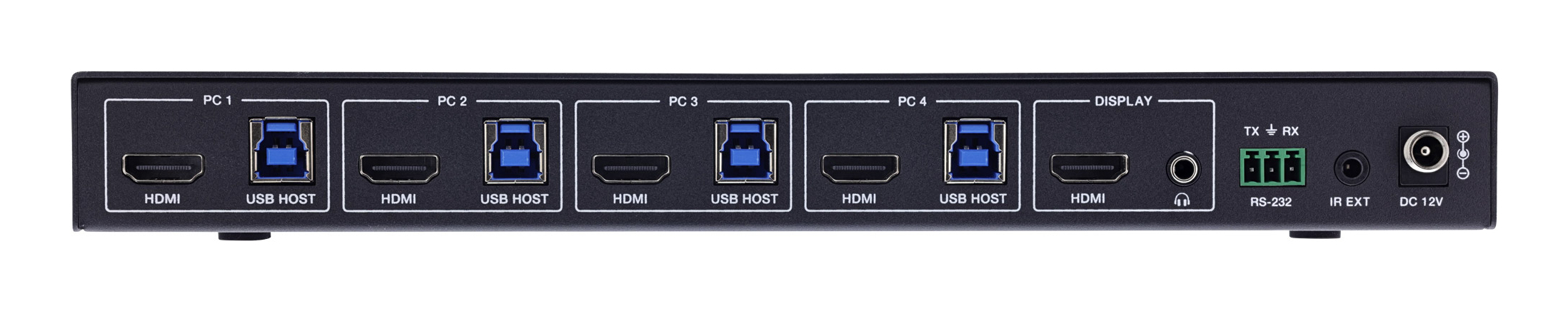 InLine 57885D KVM-Switch 4-Port HDMI 8K Ultra HD USB 3.0 Schwarz