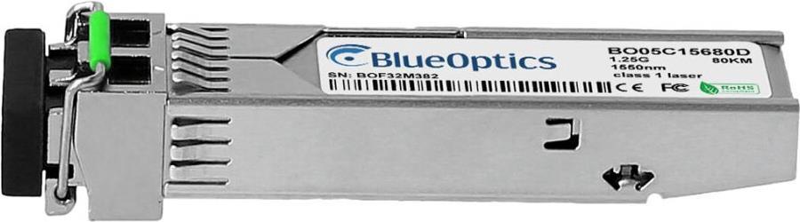 Raisecom USFP-Gb/ZX-D-R kompatibler BlueOptics SFP Transceiver für Singlemode Gigabit Highspeed Datenübertragungen in Glasfaser Netzwerken. Unterstützt Gigabit Ethernet, Fibre Channel oder SONET/SDH Anwendungen in Switchen, Routern, Storage Systemen und ä (USFP-Gb/ZX-D-R-BO)