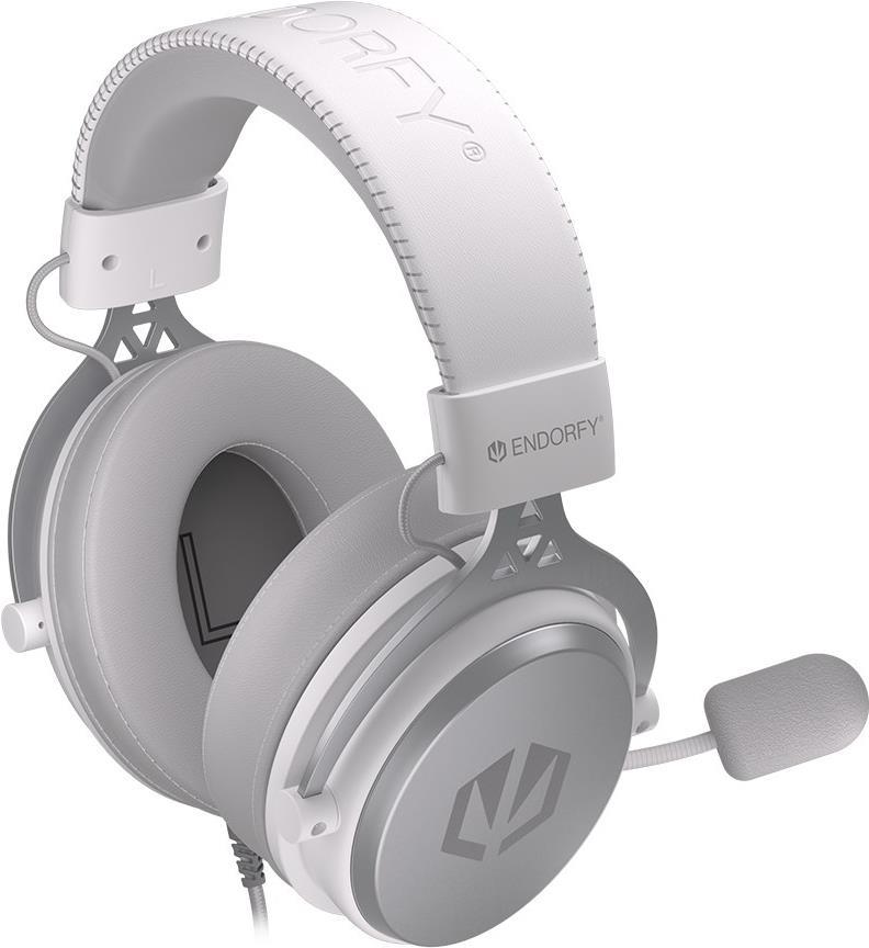 Endorfy VIRO Plus USB Onyx White Kabelgebundenes Headset Weiß