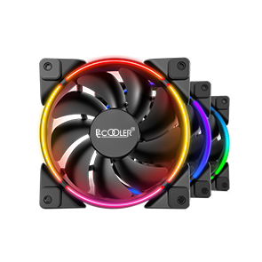 Pccooler CORONA CORONA-FRGB-3I1 120mm Gehäuselüfter FRGB Schwarz, Mehrfarbig