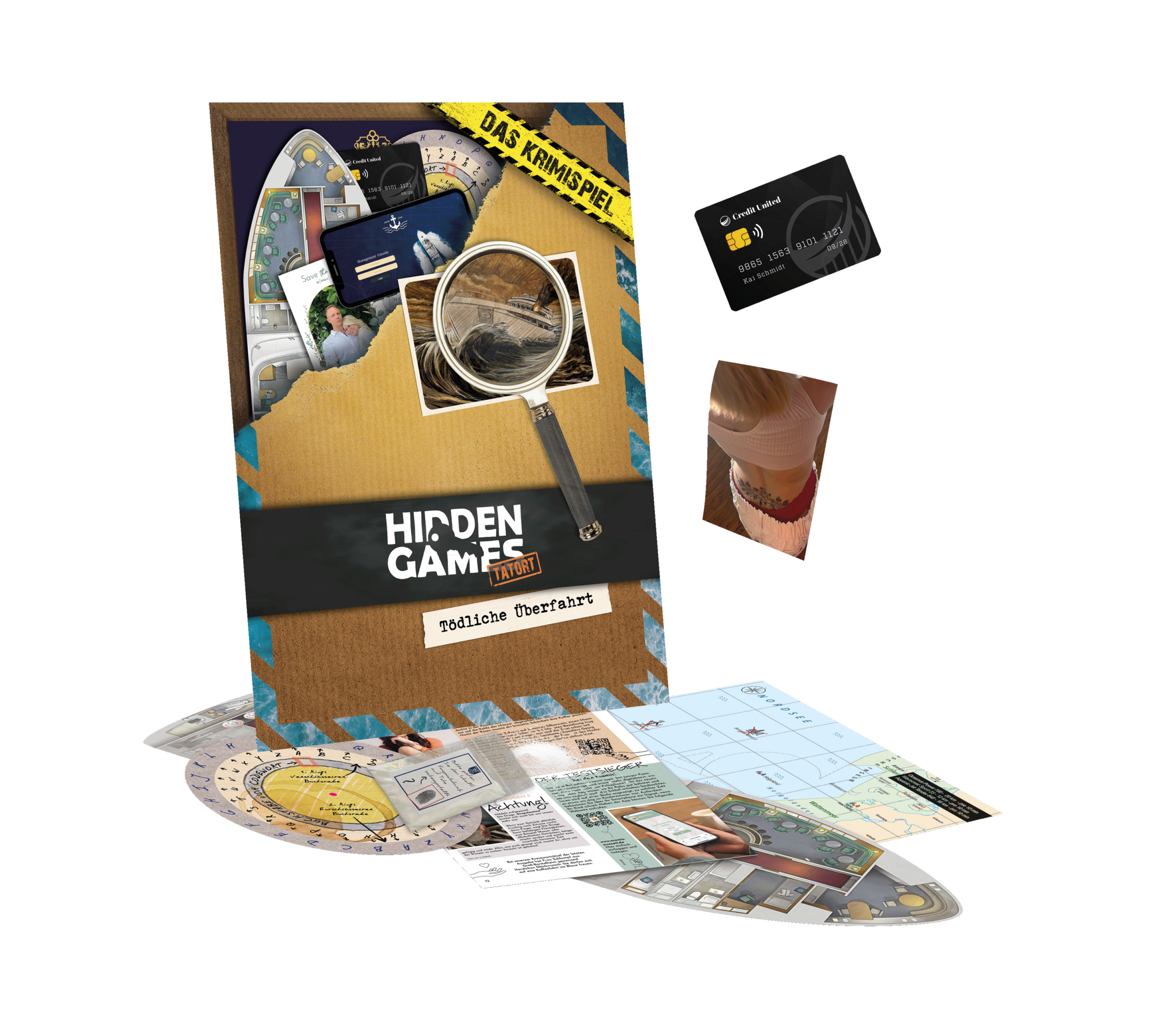 Hidden Games HGAK09TU Tödliche Überfahrt Detektiv-Kartenspiel 1-6 Spieler 14+ Mehrfarbig