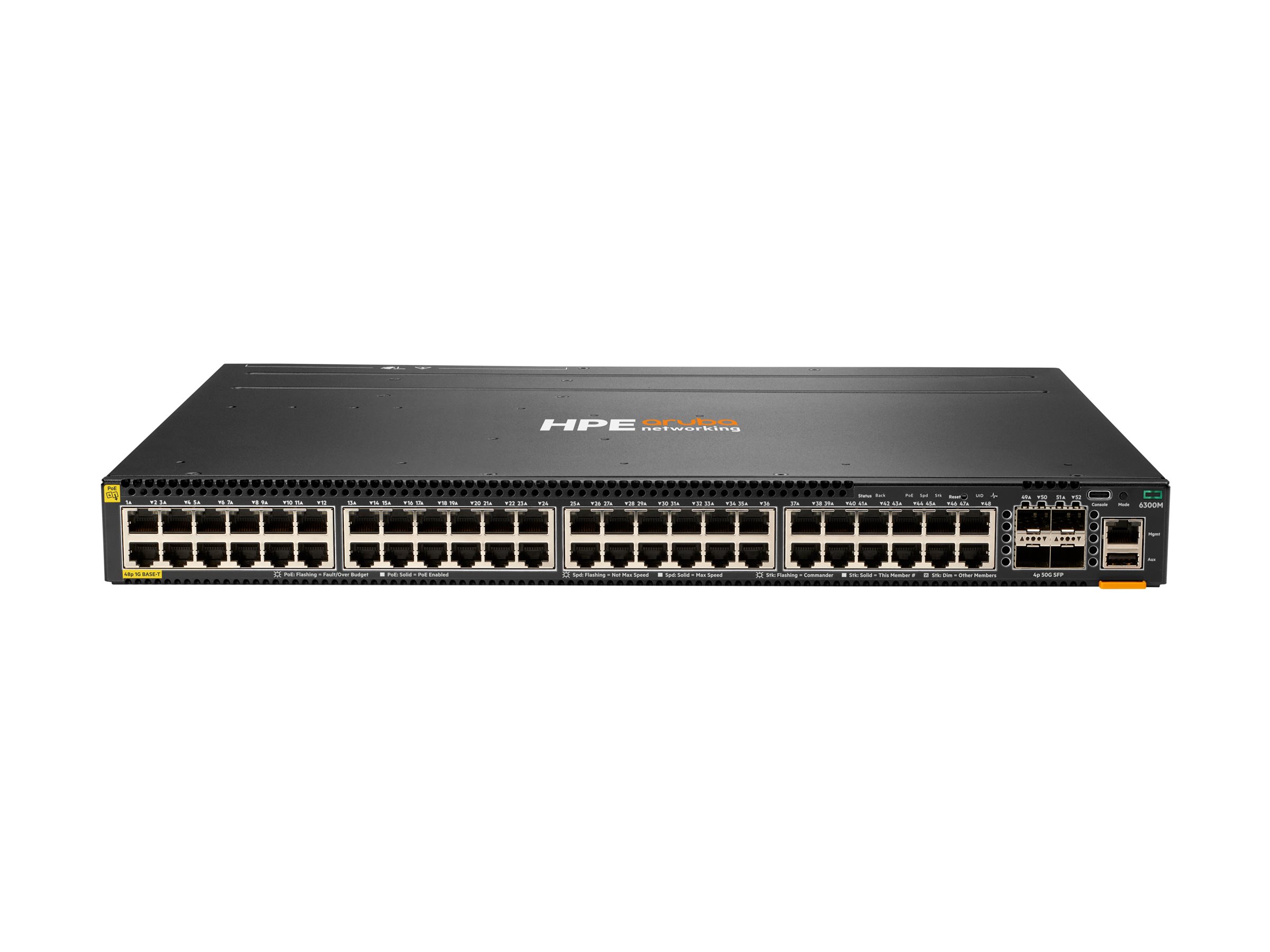 Aruba HPE Aruba 6300M L3 Managed Switch 48x 1GbE PoE+ 4x SFP56 Schwarz