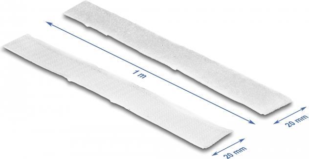 DELOCK Klettband,Haft- und Flauschband L 1 m x B 20 mm weiß