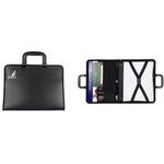 kangaro Zeichnungsmappe, DIN A4, PP, mit Griff, schwarz 3 Fächer und elastischer Verschluss, Mappe mit umlaufenden - 1 Stück (K-830211)