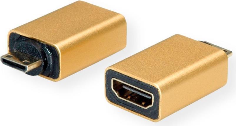 ROLINE 12.03.3154 Kabeladapter HDMI-C HDMI-A Gold (12.03.3154)
