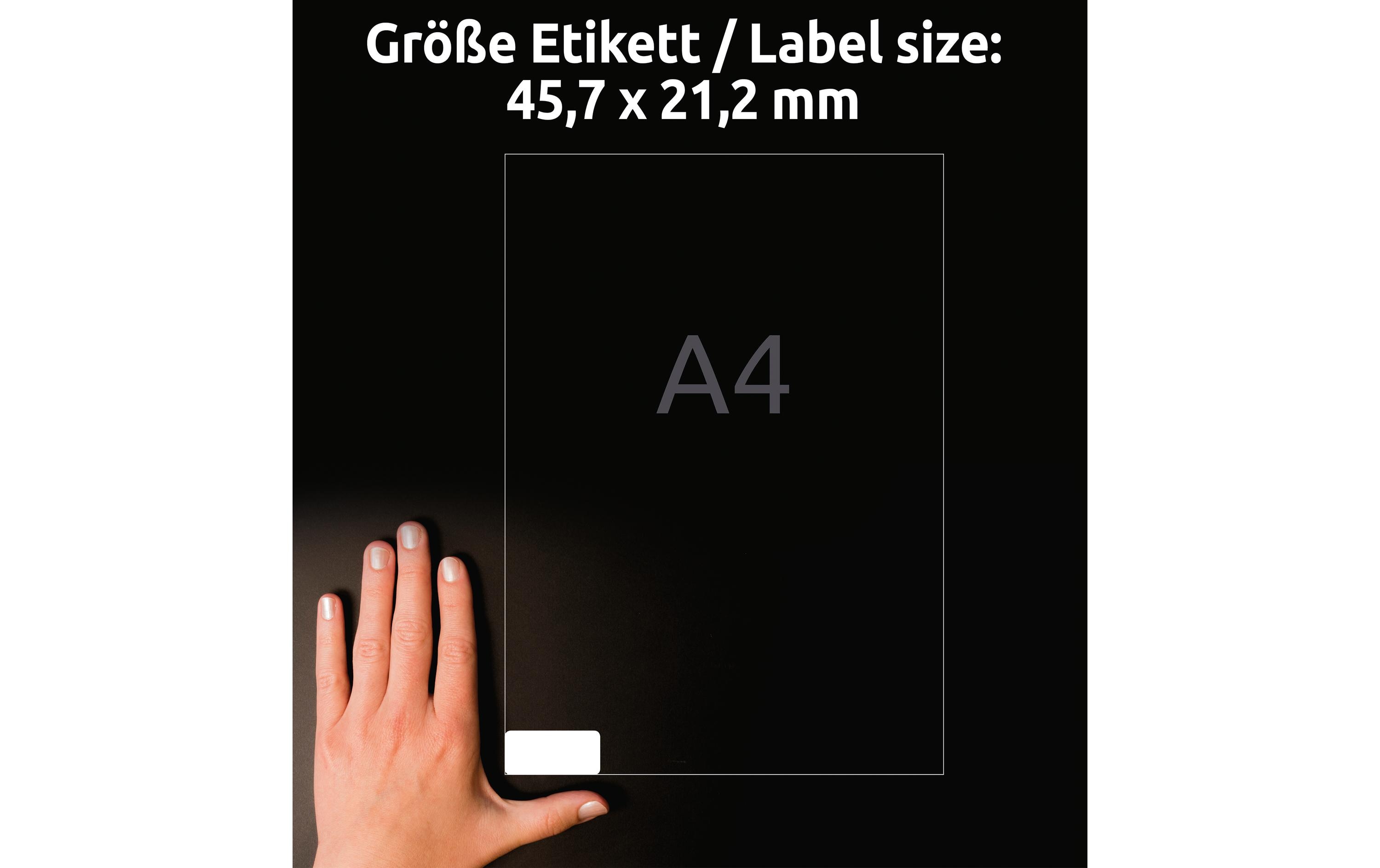 Avery Zweckform L4736REV-65 Universal-Etiketten 45,7 x 21,2 mm 65 Blatt wiederablösbar Weiß