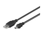 Wentronic Goobay USB 2.0 Hi-Speed Kabel, Schwarz, 0.3 m - geeignet für Geräte mit Mini-USB Anschluss (93229)