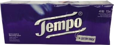 Tempo Taschentücher 4-lagig weiß Zellstoff Packung 15x10 Stück (144363)