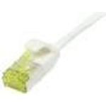 Patchkabel RJ45, CAT6A 500Mhz, 0,15m, weiss, U/FTP, slimline rund d=3,8mm, TPE/LSZH(Superflex), AWG32, mitCat.7 Rohkabel, Synergy 21 (S217320V3)