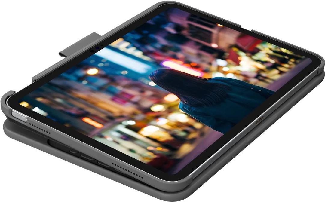 Logitech Slim Folio Tastatur-Case für iPad (10. Generation) QWERTY US International Bluetooth Oxford Gray
