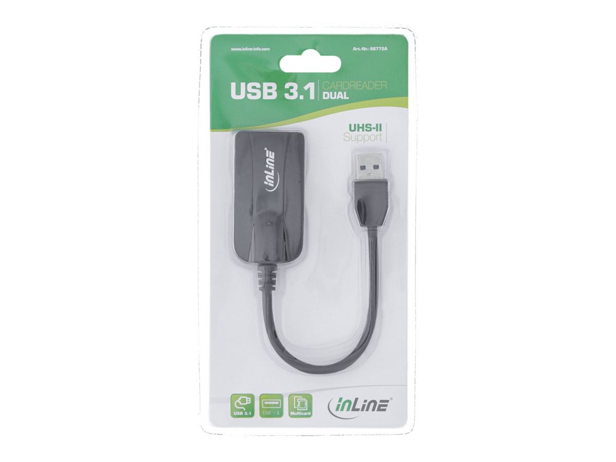InLine 66772A Kartenleser extern USB 3.1 Gen 1 USB-A Schwarz
