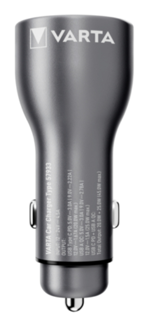 Varta Auto-Netzteil 45 Watt USB-C & USB-A Schwarz