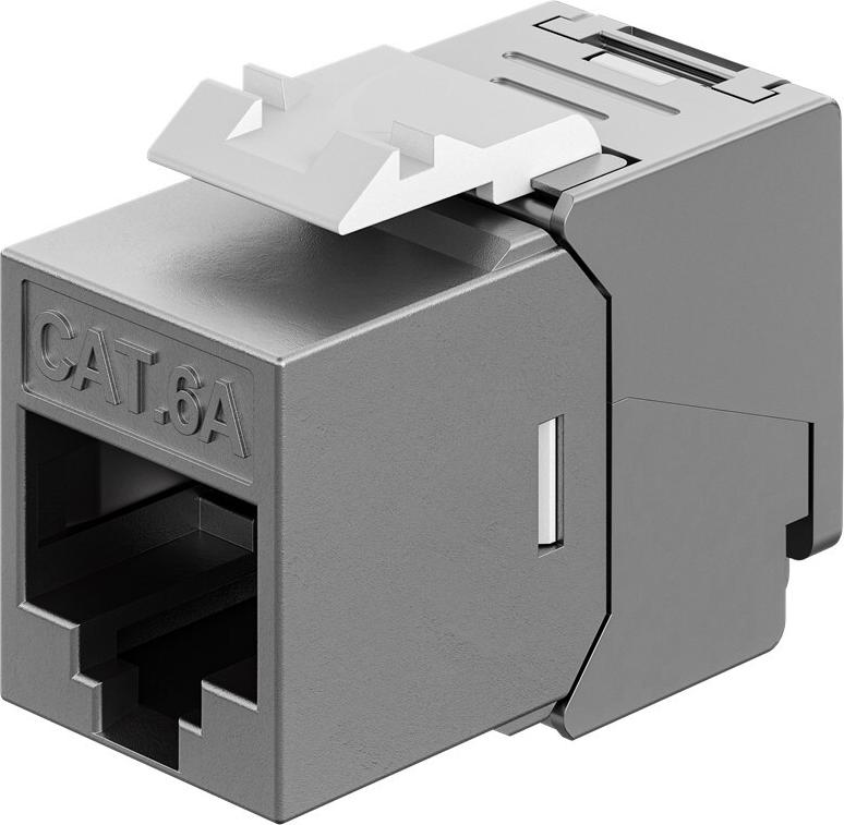 Goobay Keystone-Modul RJ45 CAT 6A, STP, Slim & Short, Erdungsklemme (77942)