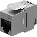 Goobay Keystone-Modul RJ45 CAT 6A, STP, Slim & Short, Erdungsklemme (77942)