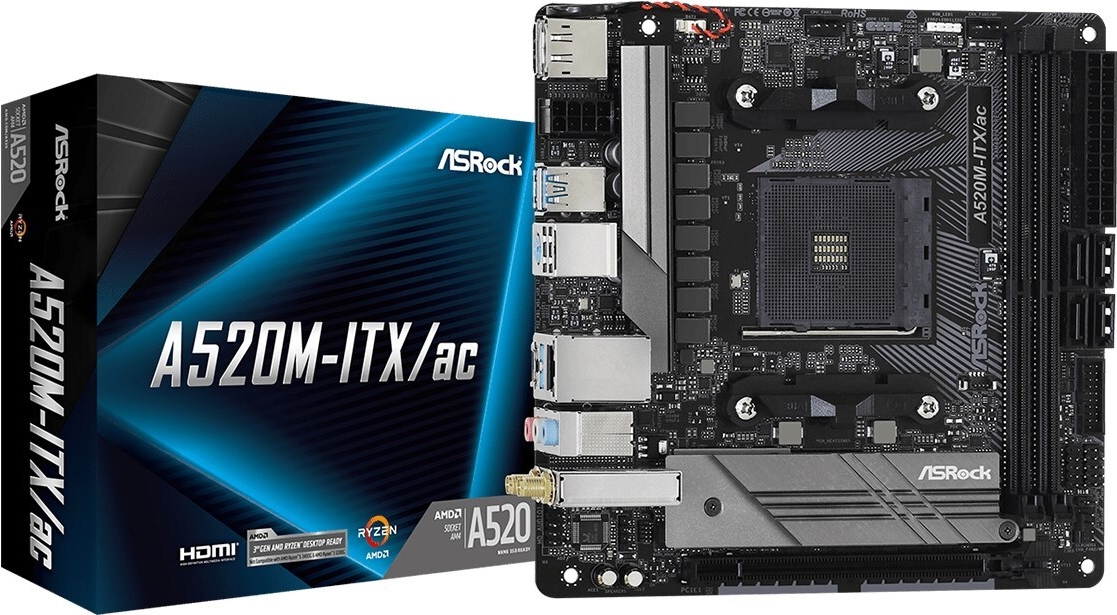 ASRock A520M-ITX/ac Mini-ITX Mainboard Socket AM4 AMD A520