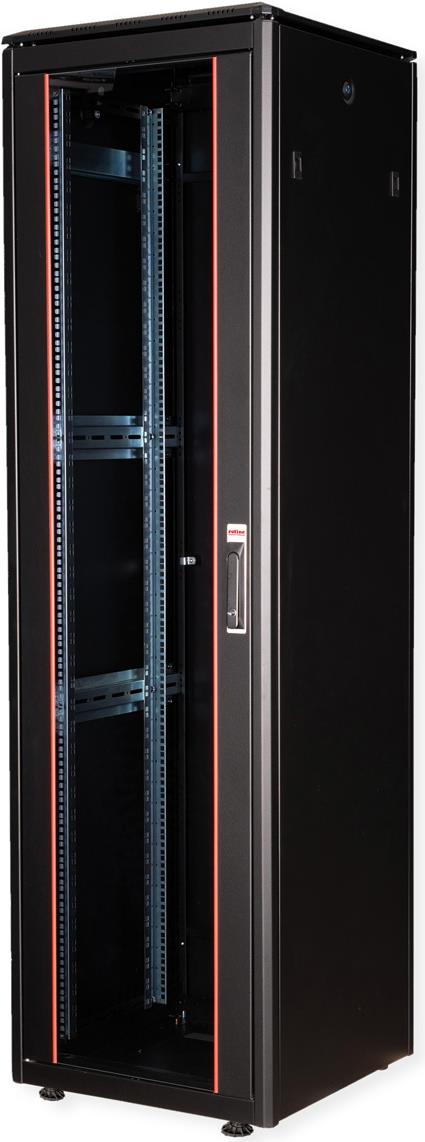 ROLINE 19 Zoll Netzwerkschrank Pro 47 HE 600x600 BxT Glastür schwarz (26.21.0237)