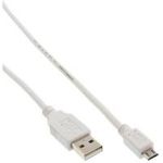 InLine® Micro-USB 2.0 Kabel, USB-A Stecker an Micro-B Stecker, weiß, 0,5m (31705W)