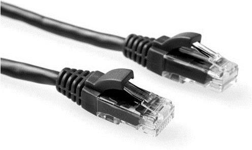 ACT Black 2 meter U/UTP CAT5E patch cable component level with RJ45 connectors. Cat5e u/utp component bk 2.00m (IK5902)