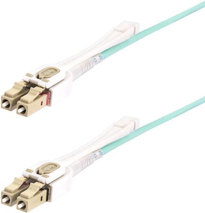 StarTech.com 5m (15ft) LC to LC (UPC) OM4 Multimode Fiber Optic Cable w/Push Pull Tabs, 50/125µm, 100G Networks, Bend Insensitive, Low Insertion Loss (450FBLCLC5PP)