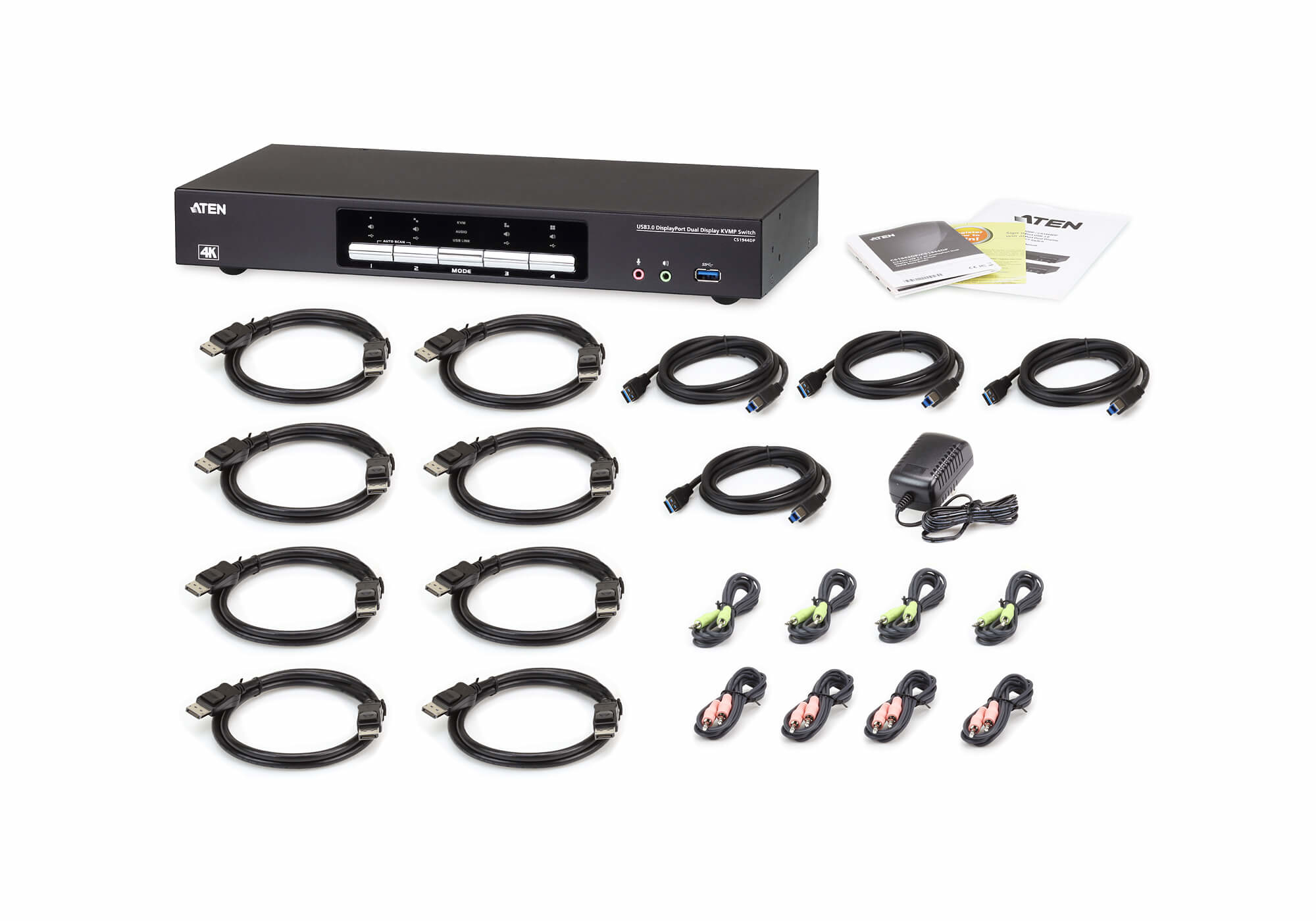 ATEN CS1944DP KVM-Switch 4-Port DisplayPort 4K Schwarz